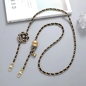 Elegant Black and Gold Chain Strap